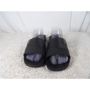 Cartago Mens Black Leather Comfort Eco Friendly Slip On Slide Sandals Size 10
